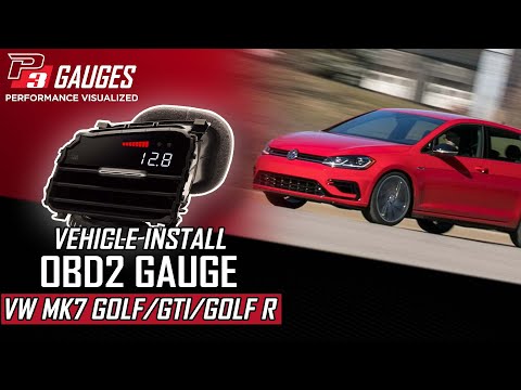 P3Cars V2 OBD2 Multi-Gauge for Volkswagen Golf mk7 GTI, R , GTD video install guide