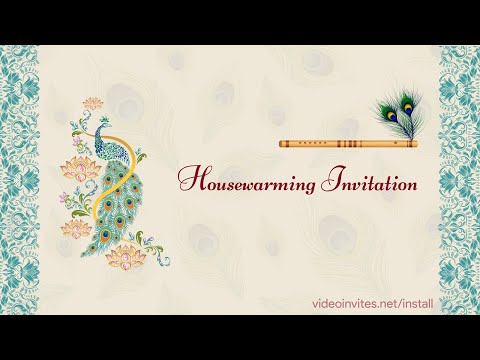 Royal Peacock - 4K Housewarming Invitation Sample | Starts at ₹ 49 or $ 0.99 | VideoInvites.net