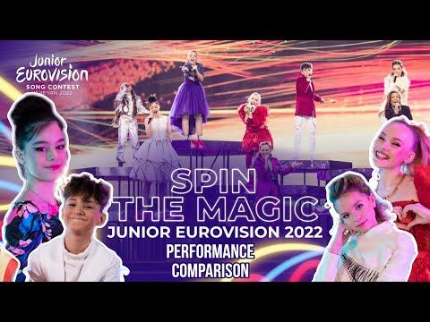 Spin The Magic - All #JESC2022 participants (common song and flag parade) (performance comparison)