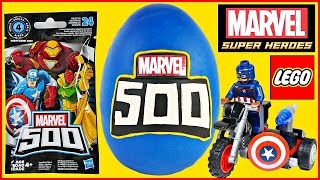 MARVEL 500 GIANT Play Doh Surprise Egg and LEGO MOTORCYCLE