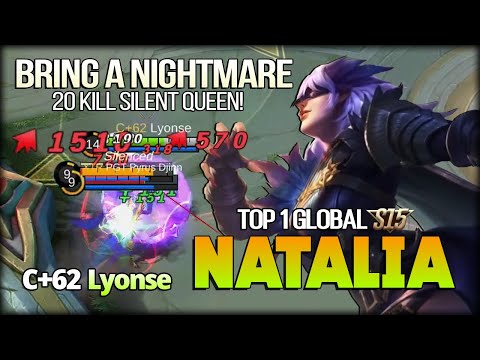 20 Kill. Silent Bring a Nightmare! Michael. a.k.a Lyonse Top 1 Global Natalia - Mobile Legends
