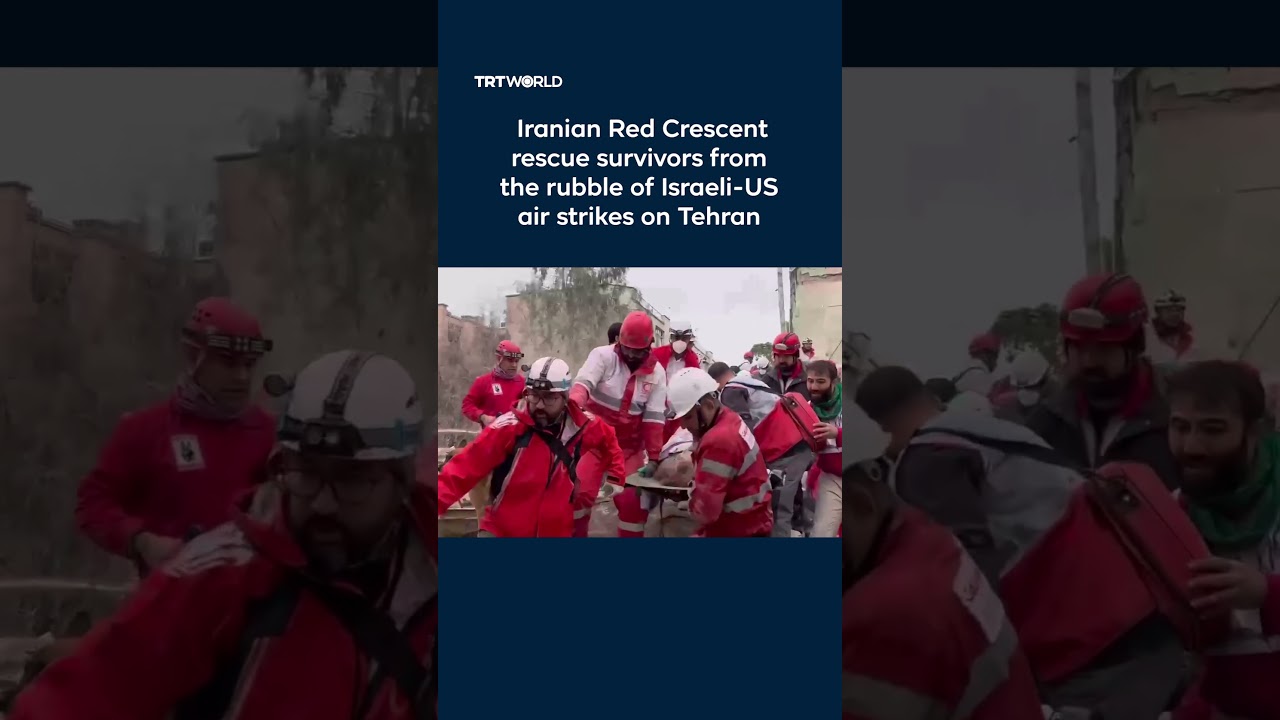 Video | Iranian Red Crescent rescue survivors from the rubble of Israeli-US air strikes on Tehran