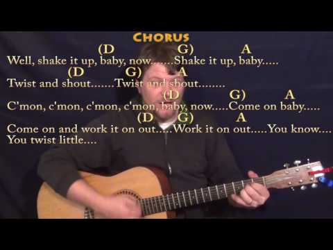 Twist and Shout (The Beatles) Strum Guitar Lesson Chord Chart with Chords/Lyrics - D G A