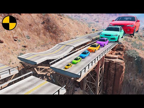 Big & Small Cars vs Broken Bridge 😱 BeamNG.Drive