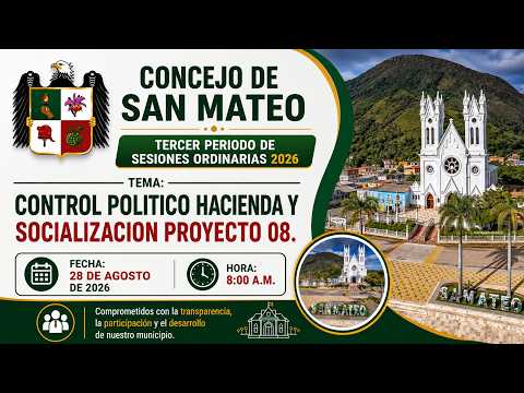 19° SESION ORDINARIA AGOSTO 2026. CONTROL POLITICO HACIENDA Y SOCIALIZACION PROYECTO 008
