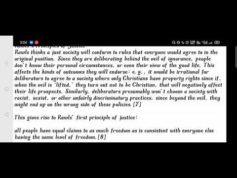 Discuss the notion of justice as explained by John Rawls.