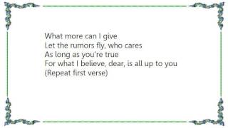 Kitty Wells - What I Believe Dear Is All up to You Lyrics