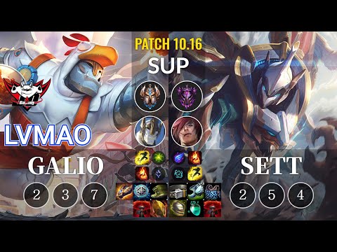 JDG LvMao Galio vs Sett Sup - KR Patch 10.16