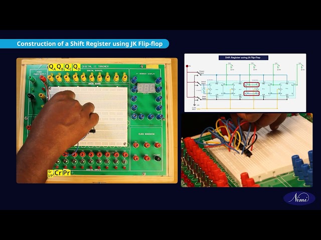 Construct a shift register using RS,D,JK flip flop and verify - Part -2
