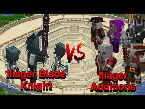 100 Hundred Plus - Minecraft |Mobs Battle| Illager Blade Knight (Illager Revolution)VS Illager Additions