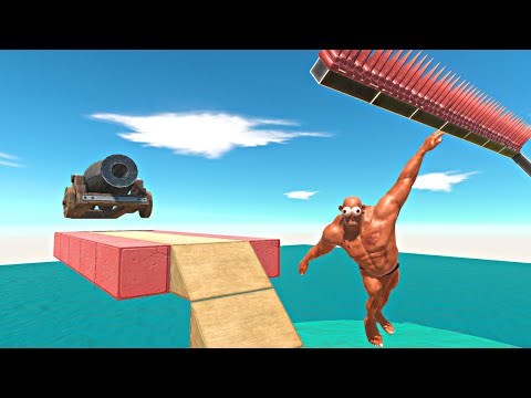 Cannon Pushes Units Downhill | DIFFICULT LANDING - Animal Revolt Battle Simulator