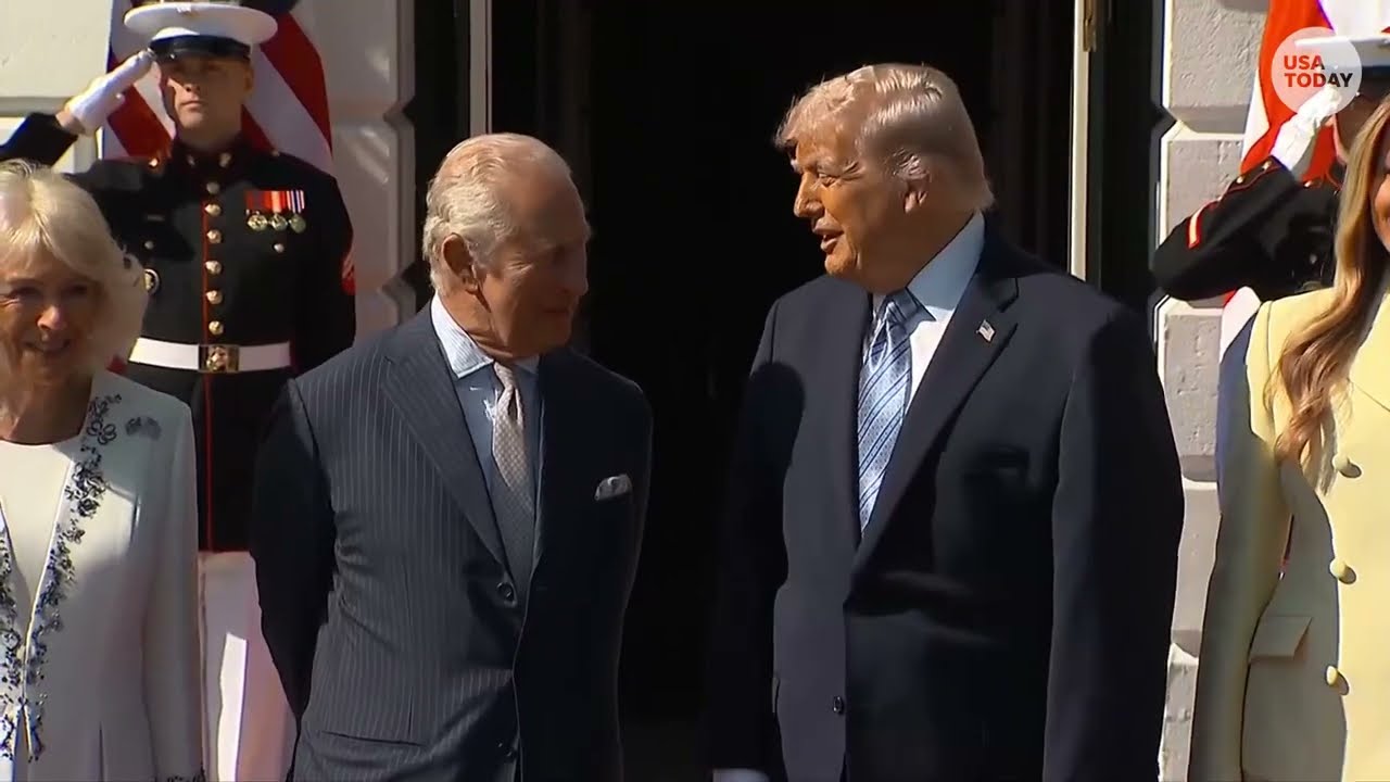 Trumps meet King Charles, Queen Camilla at the White House to start royal visit