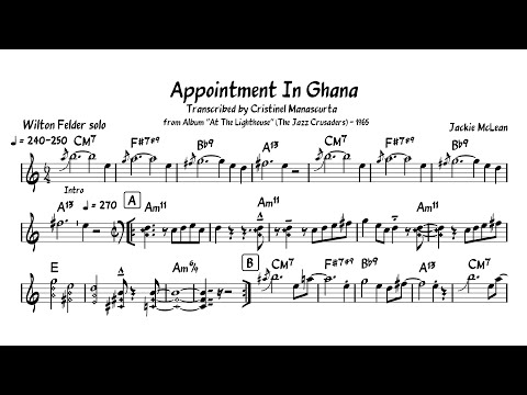 Wilton Felder - Appointment In Ghana (transcription)