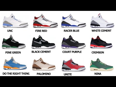 Top 20 Air Jordan 3 Visual Colorway With Names