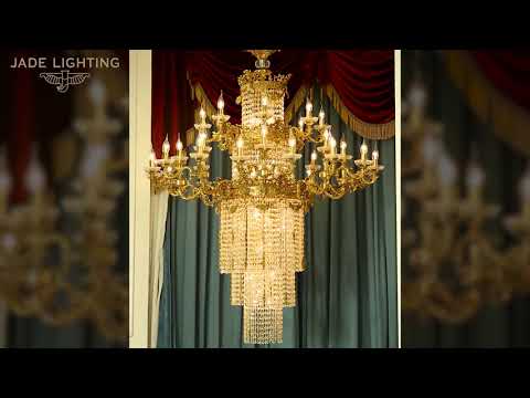 J0982 Royal French Style Copper Crystal Chandelier With 32 Lights 9958 24+8