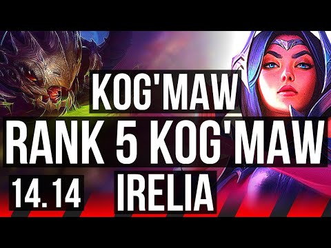 KOG'MAW vs IRELIA (TOP) | Rank 5 Kog'Maw, 7 solo kills, 800+ games | BR Grandmaster | 14.14