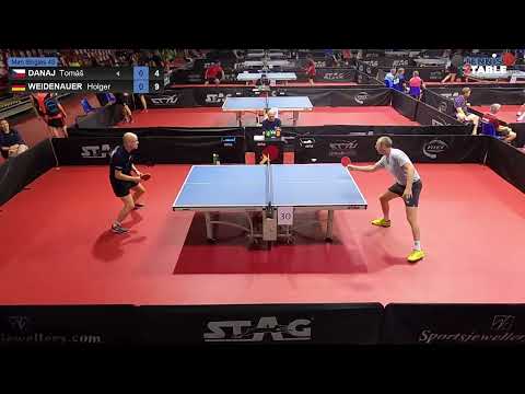 DANAJ Tomas vs WEIDENAUER Holger - Championnats d'Europe Vétérans 2022 tennis de table Rimini