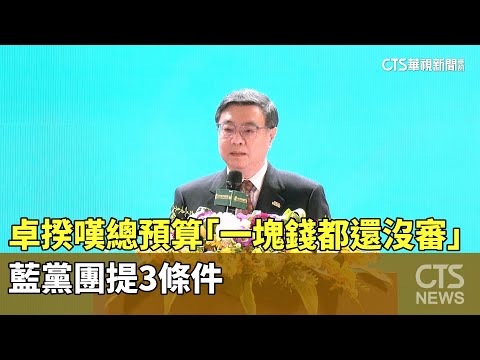 卓揆嘆總預算「一塊錢都還沒審」　藍黨團提3條件