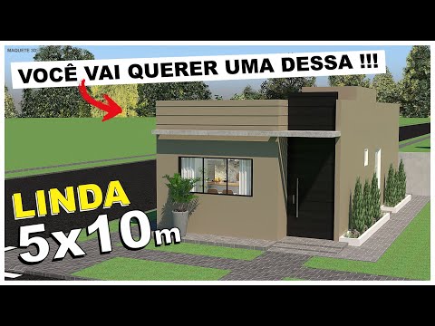 Plano de Casa 5x10 metros - Casa popular com 2 quartos/Casa para alugar