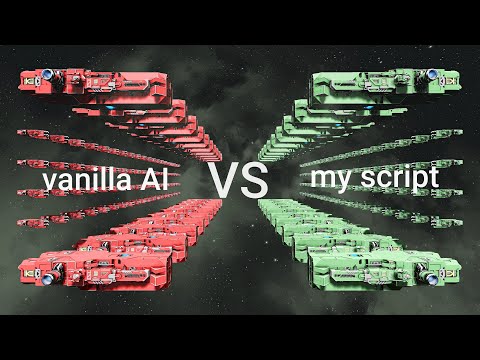 200 drones battle, Swarm script vs vanilla AI - Space Engineers