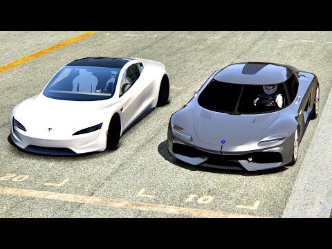Koenigsegg Gemera vs Tesla Roadster - Drag Race 20 KM