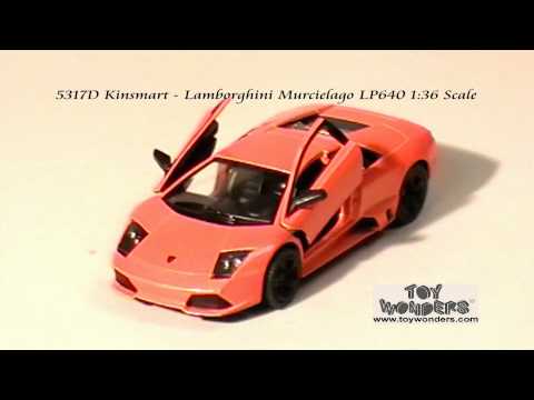 Машинка металлическая Kinsmart 1:36 «Lamborghini Murcielago LP640» KT5317D инерционная / Желтый