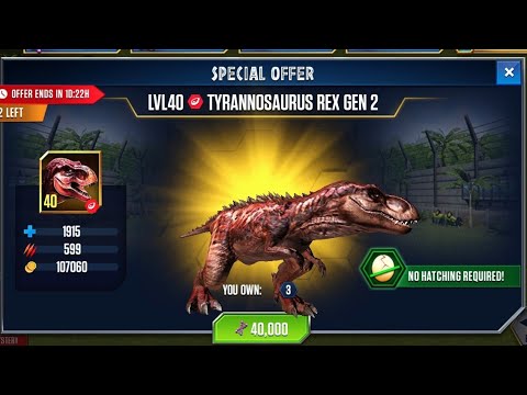 I SPEND 80,000 DNA FOR 2 T-REX GEN 2 MAX LEVEL 40|| Jurassic World The Game