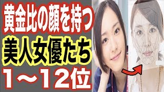【分析画像】黄金比の顔を持つ美人女優ランキング1〜12位！完璧でキレイな顔の女性芸能人たちもメイクでさらにモデルドラマと人気！【世界の果てまで芸能裏情報チャンネル!】