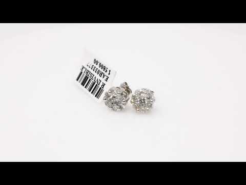 14KT Flower Earrings w/ 1.00ctw Diamonds