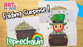 How to draw A LEPRECHAUN | FOLDING SURPRISE | Art and doodles for kids