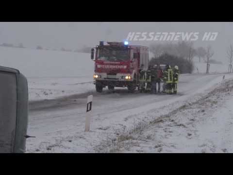 Schneechaos in Nordhessen - Schulbus verunglückt - 13.01.2017