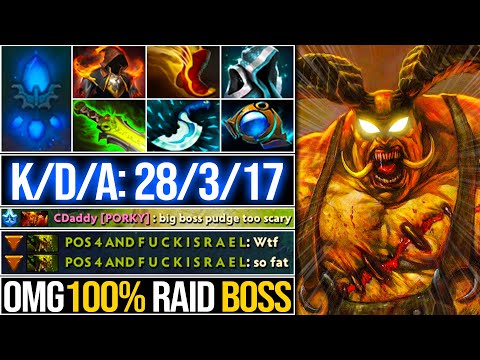 OMG 28KILLS PUDGE MID!!! 100% RAID BOSS | VALVE WHAT KIND OF MONSTER IS THIS? | Pudge Official