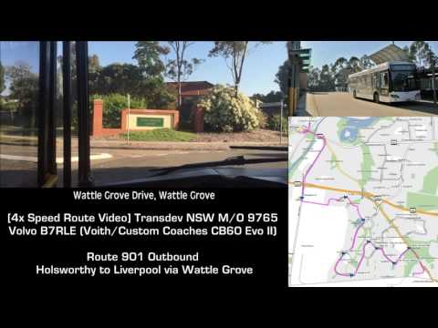 4x Timelapse: Transdev NSW Route 901 Outbound: Holsworthy to Liverpool via Wattle Grove