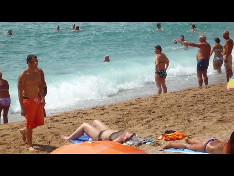 Blanes beach waves - Costa Brava, Catalonia, Spain