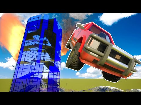 Driving Cars Out of a BURNING Building in Brick Rigs Tower Survival!
