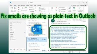 How to fix emails are showing as plain text in Outlook