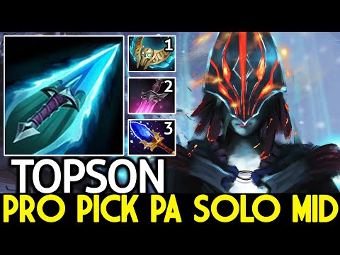 TOPSON [Phantom Assassin] Pick PA Solo Mid with Crazy Build Dota 2