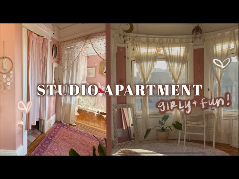 girly studio apartment tour in san francisco 🎀✨🌸 | 475 SF