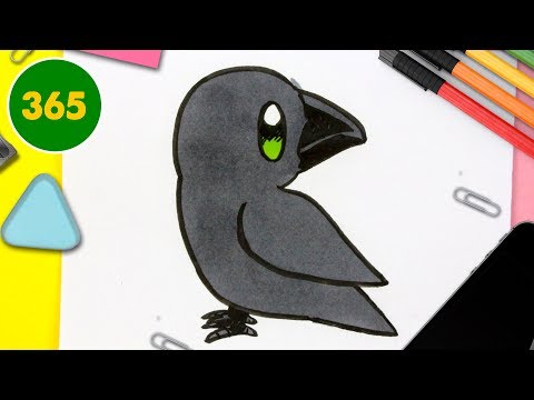 COMMENT DESSINER CORBEAU KAWAII ÉTAPE PAR ÉTAPE – Dessins kawaii facile