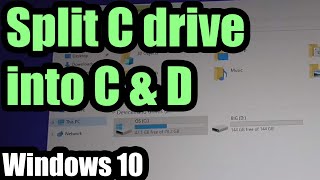 Split C drive in two to create D drive for personal files (Windows 10, Dell Vostro laptop)