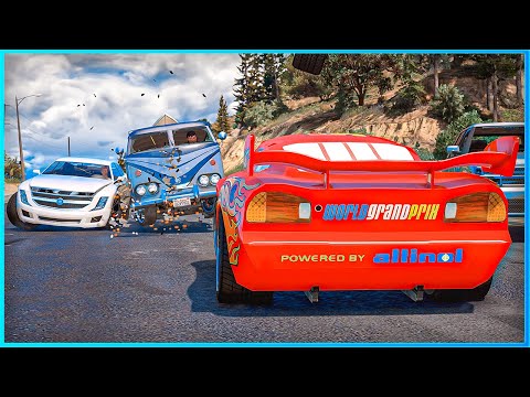 *CRAZY* Cars Lightning McQueen Crashes Ep.81 – GTA 5