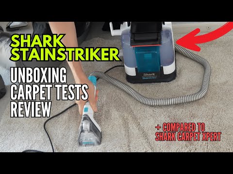 Shark PX201 StainStriker Portable Carpet & Upholstery Cleaner, Spot, Stain, & Odor Eliminator, 3 Attachments, Perfect for Pets, Carpet, Area Rugs, Couches, Upholstery, Cars & More, White - Watch Product Video