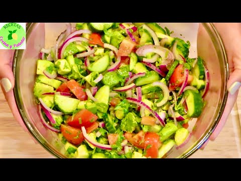 Como Hacer Ensalada de Aguacate Pepino y Tomate |Refrescante y Cremosa |Para Bajar de Peso| Keto |