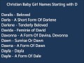 Christian Baby Girl Names D 