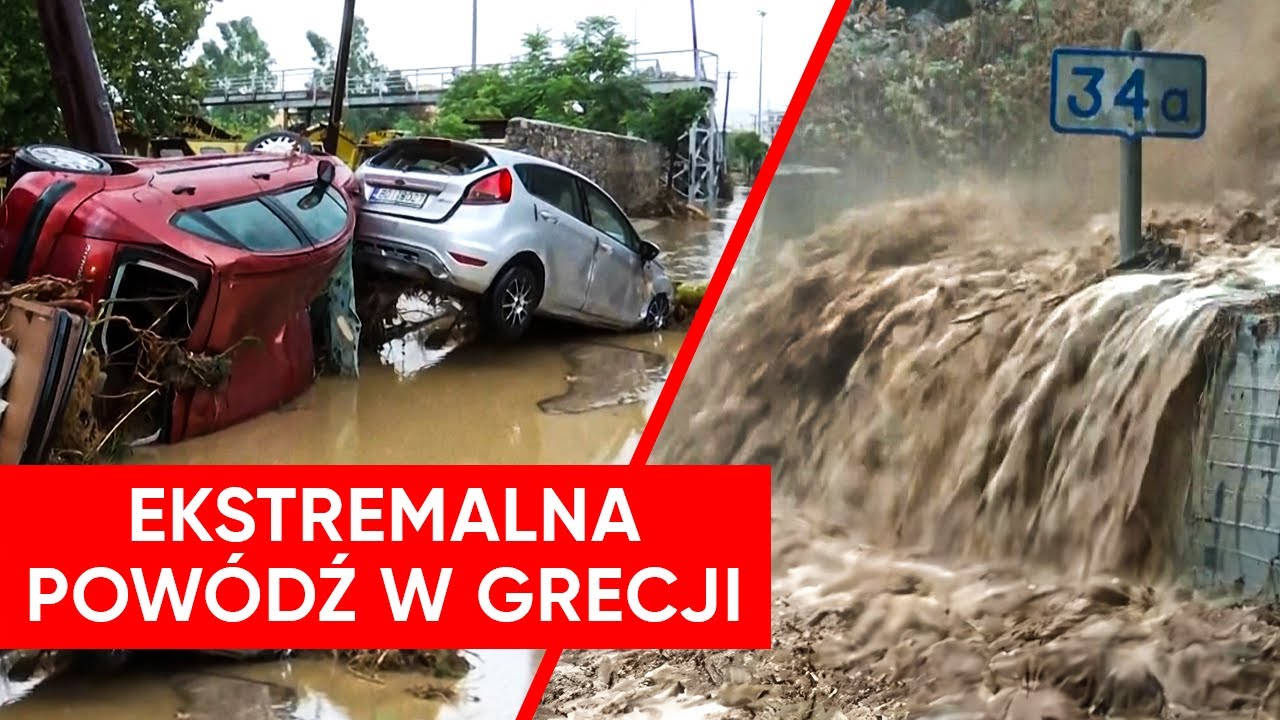 Zalane kurorty w Grecji. Ogromna siła żywiołu niszczyła wszystko