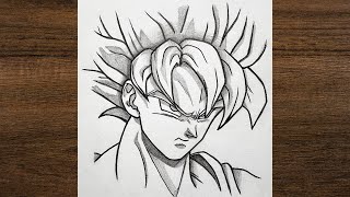 How to draw Goku from Dragon Ball Super / Easy anime drawing / manga drawing 