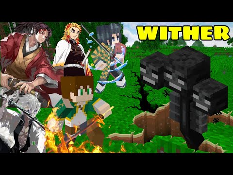 Minecraft Demon Slayer☻ALONE BOSS WITHER CHALLENGE THE PILARS + THE LEGENDARY SWORD OF YORIICHI