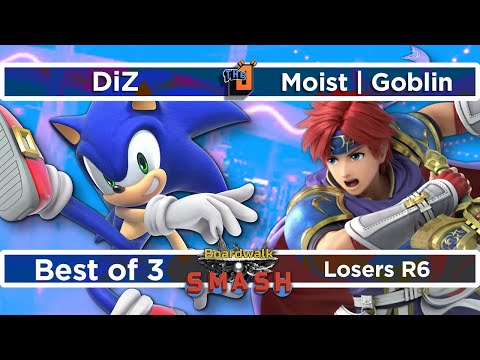Losers R6 DiZ (Sonic) vs Moist Goblin (Roy) - Boardwalk Smash #30 - SSBU