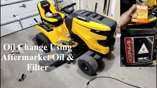 Cub Cadet XT1 LT46 Oil Change Using Aftermarket Oil & Filter