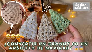 😱🤩ARBOLITOS DE NAVIDAD HECHOS CON UN GRANNY/ADORNOS NAVIDEÑOS TEJIDOS A CROCHET-CHRISTMAS ORNAMENTS